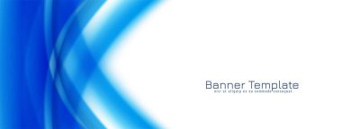 Dekoratif mavi dalga pankart tasarım vektörü