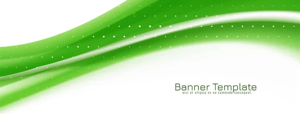 Grüne Welle Dekorativ Elegant Banner Design Vektor — Stockvektor