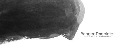 Soyut siyah suluboya pankart tasarım vektörü