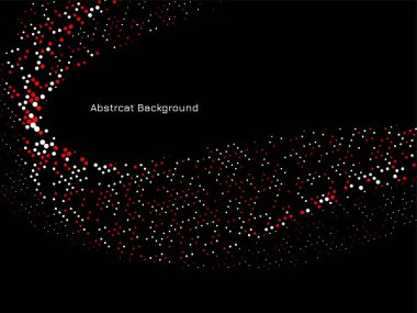 Siyah arkaplan vektörü üzerinde soyut renkli yarım ton tasarımı