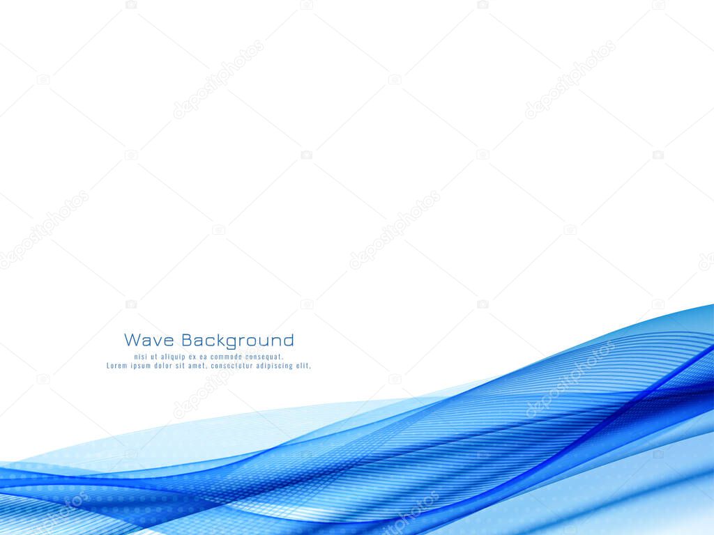 Decorative modern blue wave design background vector