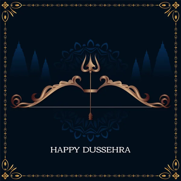 Fondo Del Festival Happy Dussehra Con Elegante Vector Dhanush — Vector de stock