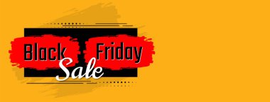 Kara Cuma satış vektörü için sarı renk düz tasarım pankartı