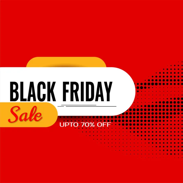 Red Color Flat Design Black Friday Sale Background Vector — Stock Vector
