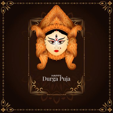 Durga puja festivali dekoratif çerçeve tasarım vektörü