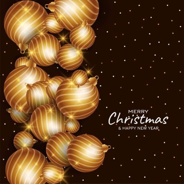 Şık Noel topları vektörüyle Mutlu Noeller