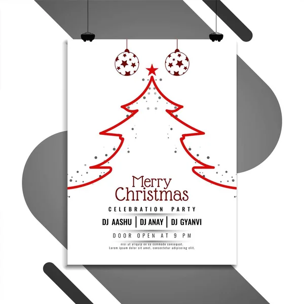 Merry Christmas Party Invitation Brochure Design Vector — Stock Vector