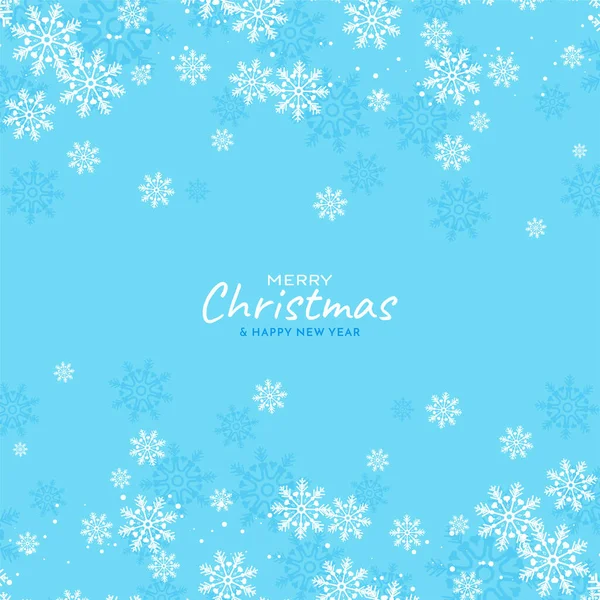 Snowflakes Flowing Merry Christmas Soft Blue Background Vector — Stock Vector