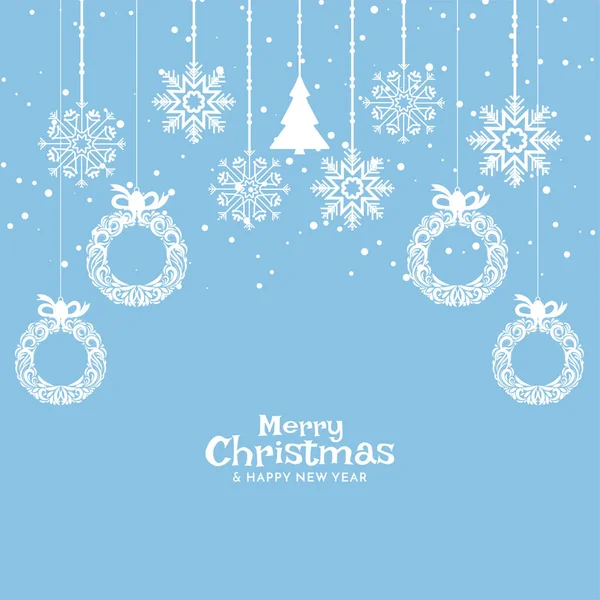 Soft Blue Merry Christmas Celebration Background Design Vector — Stock Vector