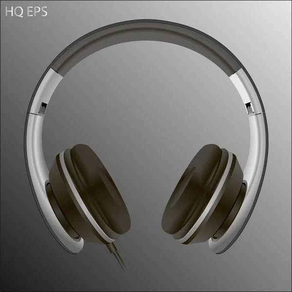Écouteurs Filaires Sans Fil Argent Avec Éléments Détaillés Illustration Vectorielle — Image vectorielle