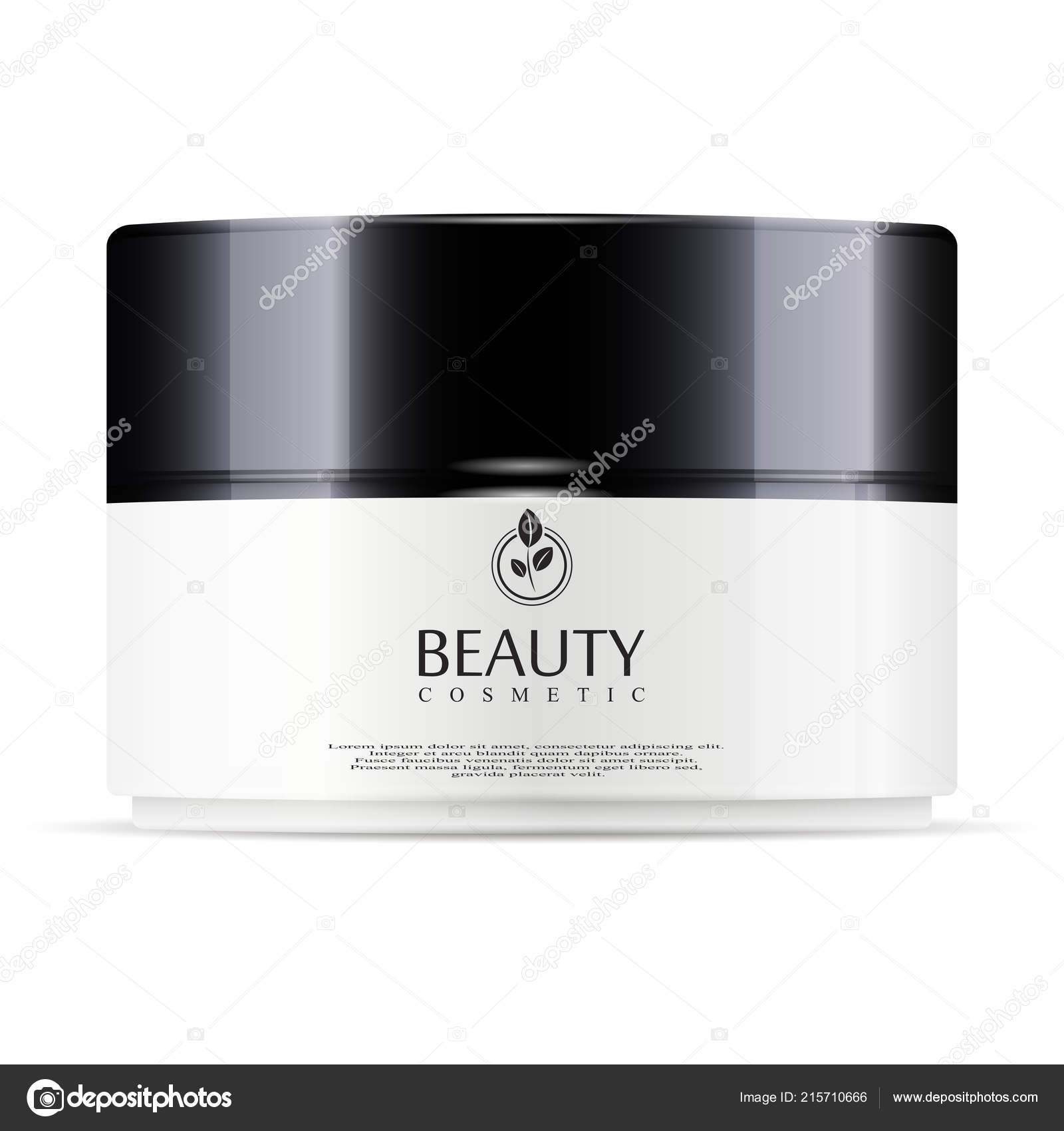 Download White Plastic Jar Black Glossy Lid Cosmetics Body Cream Gel Stock Vector C Sergiibaibak 215710666 Yellowimages Mockups