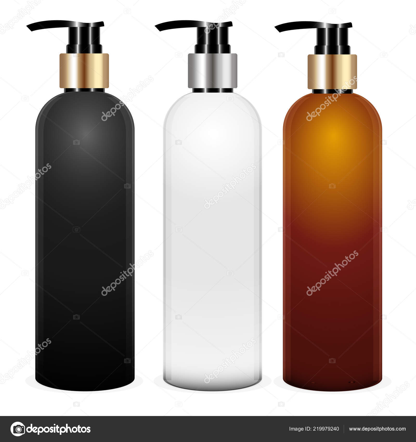 Vector illustration set of plastic bottles, empty containers for
