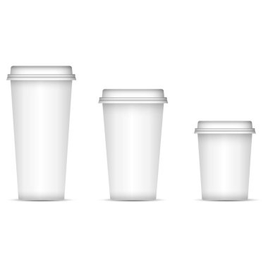 Arka planda izole edilmiş beyaz kahve fincanları