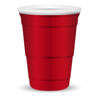 Red party cup realistic 3d vector illustration. clipart