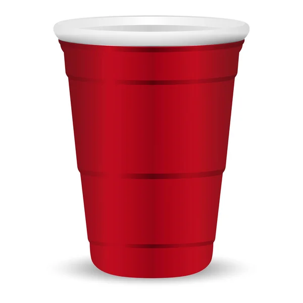Red party cup realistic 3d vector illustration. — Stock Vector