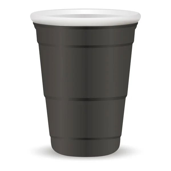 Partido negro taza realista 3d vector ilustración . — Archivo Imágenes Vectoriales