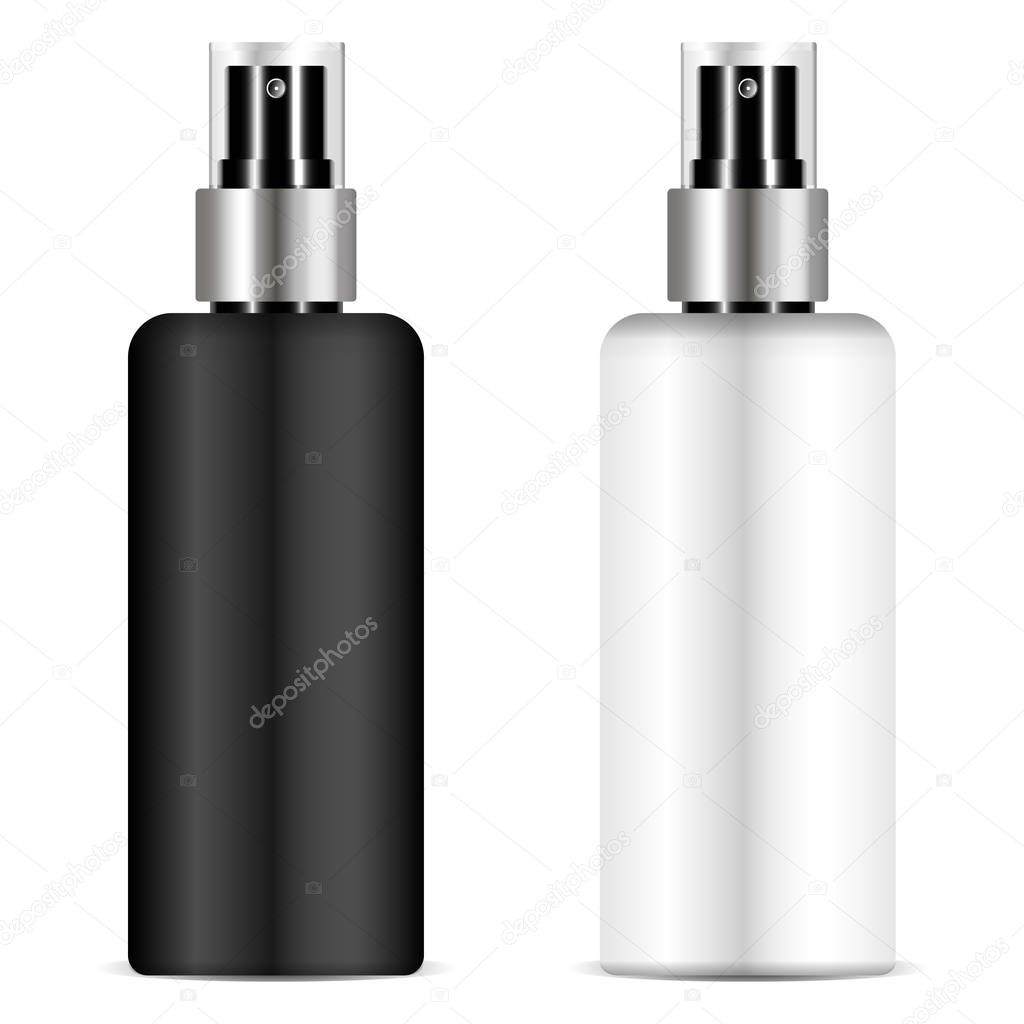 Black and white sprayer bottle set transparent lid