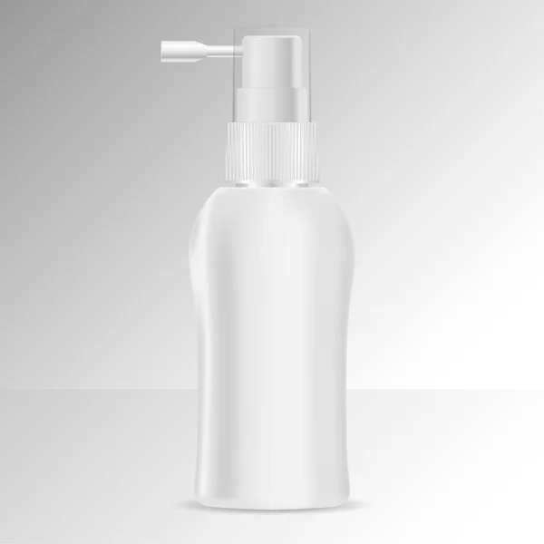 Bomba dispensador tónico para el cabello botella burla. Blanco — Vector de stock