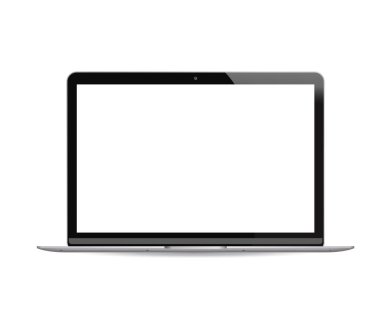 Arka planda izole dizüstü bilgisayar beyaz lcd ekran
