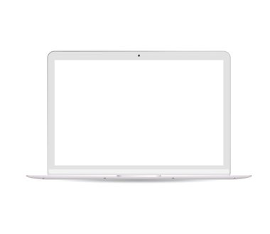Beyaz lcd ekranlı taşınabilir dizüstü bilgisayar