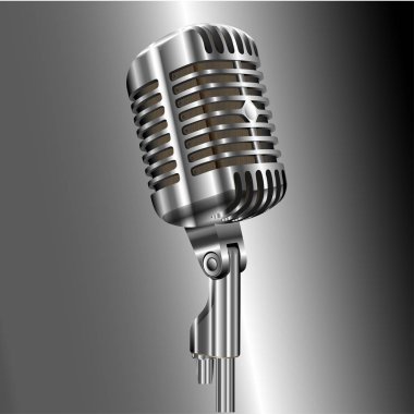 Gümüş Vintage konser ses mikrofonu radyo