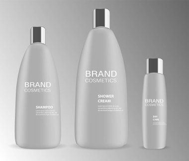 Vektör kozmetik Şişe seti. Konteyner maket