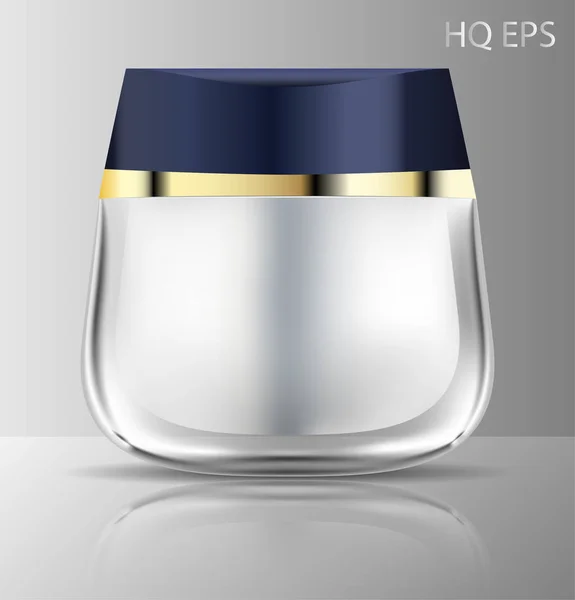 Cream jar for luxury cosmetic ads. Vector mockup — Stock Vector
