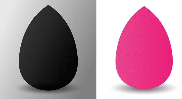 Make Up Sponge set black, pink Cosmetic Blending — Stock Vector