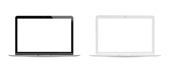 Μαύρο και άσπρο έκδοση φορητό υπολογιστή Set λευκό LCD — Διανυσματικό Αρχείο