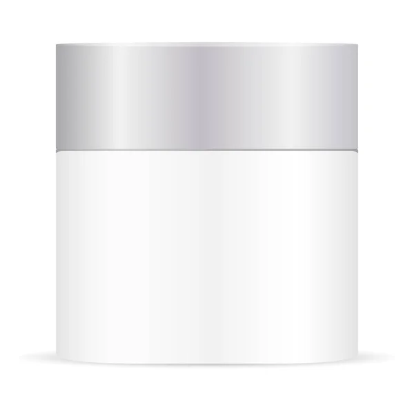 Weiße Sahneglas-Attrappe. Schönheitskosmetik-Container — Stockvektor
