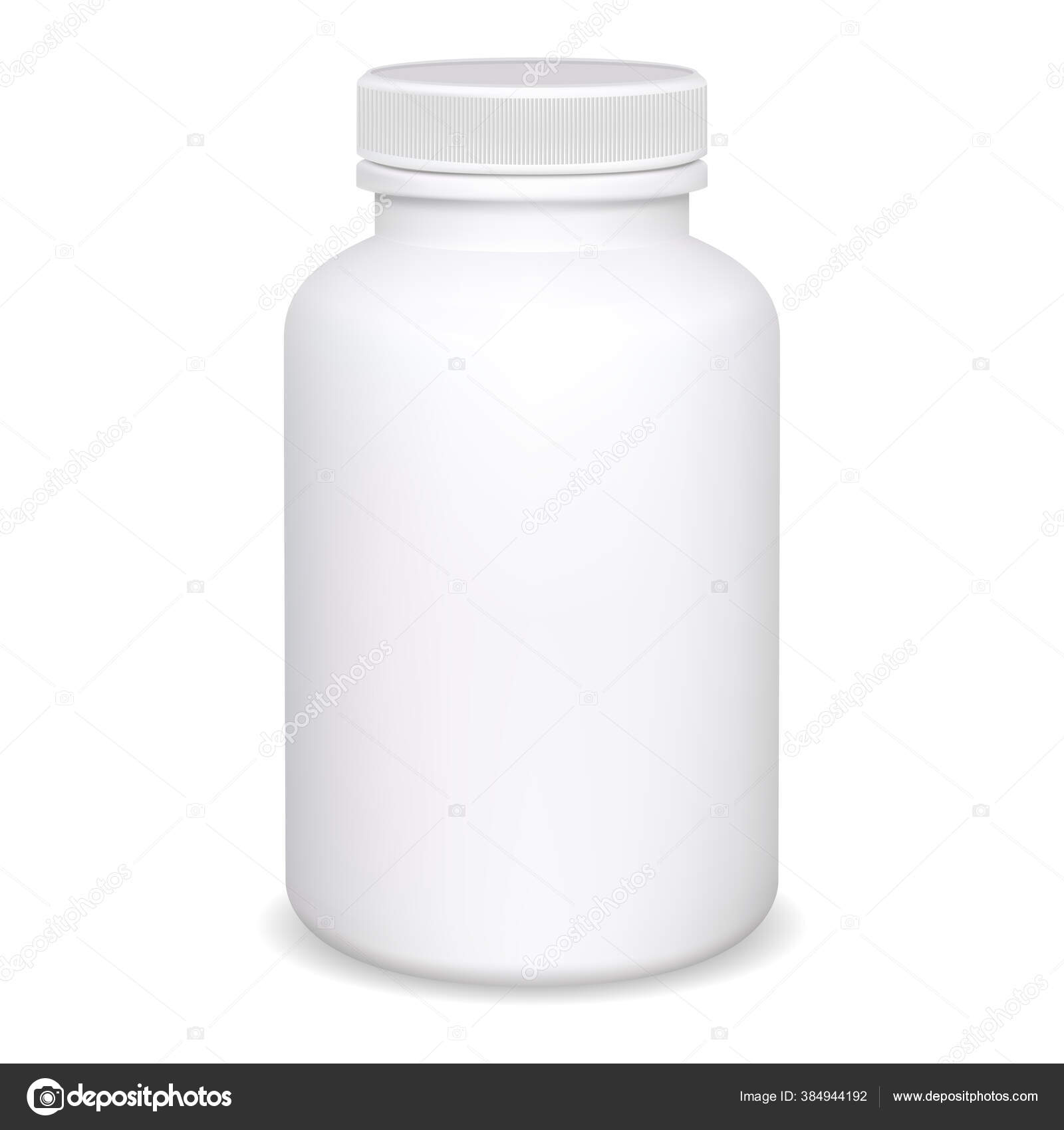 Frasco de medicamento em branco com caixa realista