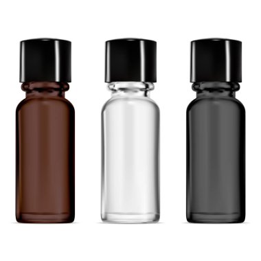 Smal cam şişe. Düşürme şişesi modeli. Tıbbi serum paketleme seti. Göz kolajeni damlası. Gerekli yağ kavanozu. Sıvı ilaç konteynırı çizimi. Plastik kapak şeffaf boşluk