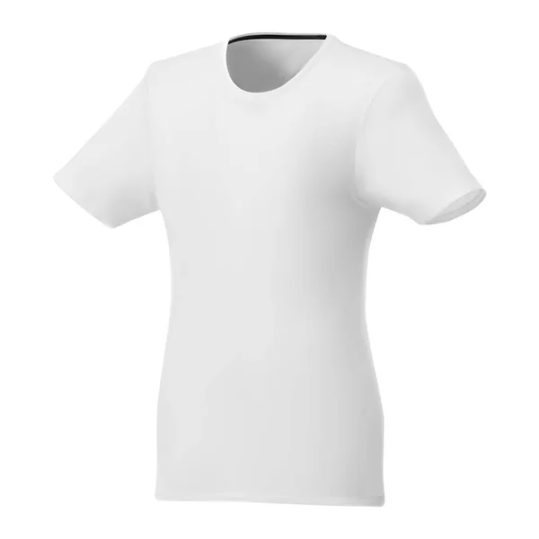 Biały Wzór Koszuli Damskiej Krótki Rękaw Sportowy Makieta Szyi Pusty — Wektor stockowy