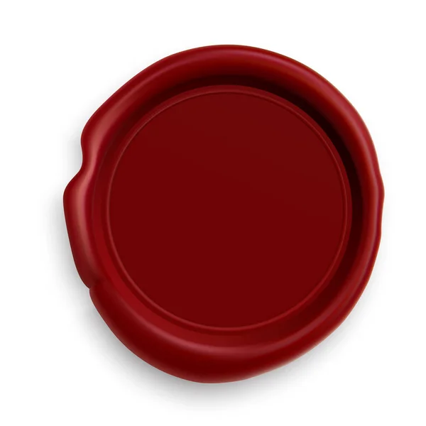 Timbro Cera Immagine Realistica Del Sigillo Rosso Design Distintivo Ufficio — Vettoriale Stock