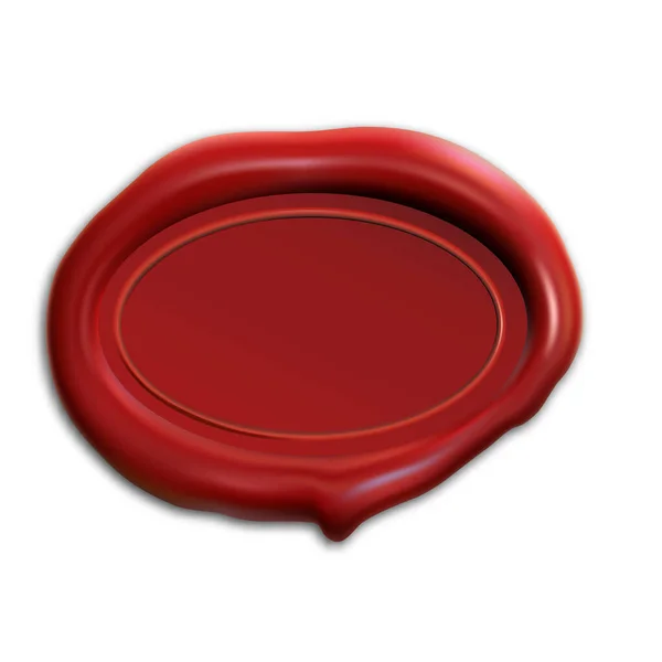 Восковая Марка Векторный Макет Красной Печати Реалистичная Иллюстрация Круглый Медальон — стоковый вектор