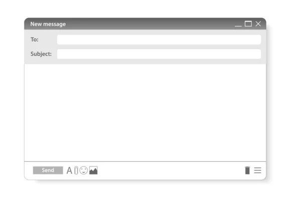 现代网站电子邮件页 站点表单发送元素 用于在线邮件通信的创造性图形浏览器框架 用于笔记本电脑或计算机商务通信的电子邮件 — 图库矢量图片