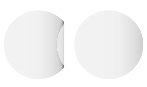 Adesivo Bianco Mockup Con Tag Rotondo Vuoto Carta Cerchio Vuoto — Vettoriale Stock