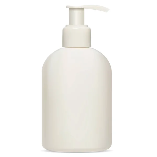 Garrafa Pacote Cosmético Com Dispensador Sabão Shampoo Recipiente Plástico Modelo —  Vetores de Stock