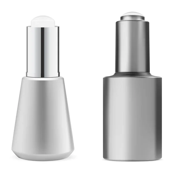 Serumessenzflasche Vorhanden Luxus Gesicht Produkt Design Glänzende Ampullen Attrappe Mit — Stockvektor