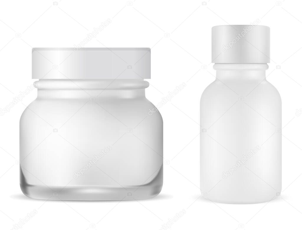Download Round Cream Jar Face Skin Care Bottle Serum Product Packaging Beauty Container Mockup For Cosmetic Creme Gel Lotion Or Moisturizer 387348518 Larastock