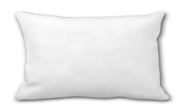 Pillow Mockup Rektangulär Bädddyna Isolerad Blank Fluffigt Bomullstyg Design Realistiska — Stock vektor