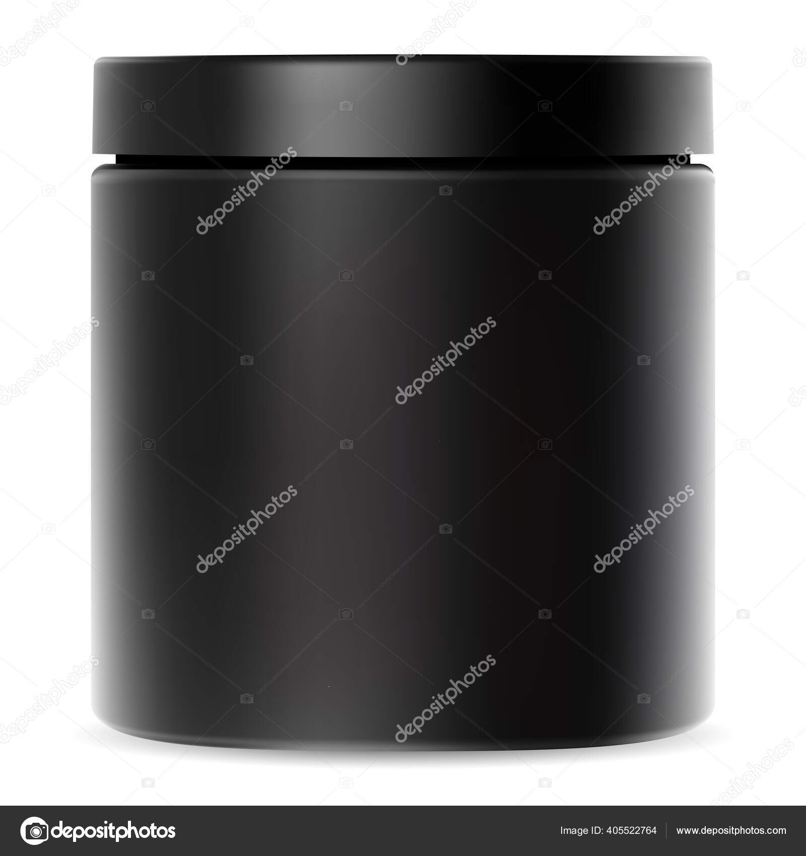 Black protein powder container with red lid Vector Image