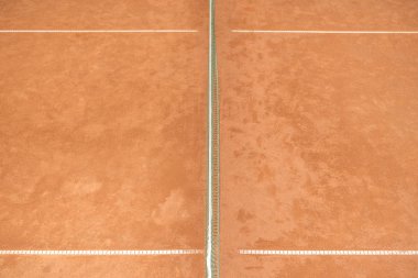kahverengi Tenis Kortu tenisi oyun için net ile doku