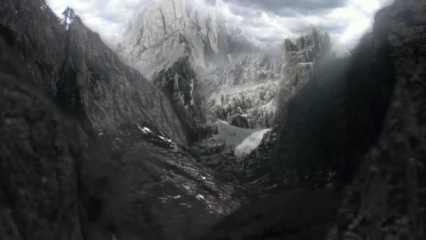 Exclusive Matte Painting Landscapes and Mountains on another Planet Like Mars — Stock Video