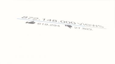 Sayısı sayacı. Hızlı bir şekilde artırarak 1 milyar görünümlerine kadar yakın. Animasyonlu trafik. Sürüm döndürme