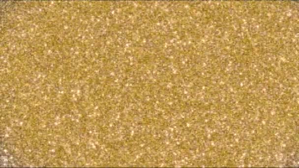 Gyllene glitter bakgrund och glittrar animation 4k — Stockvideo
