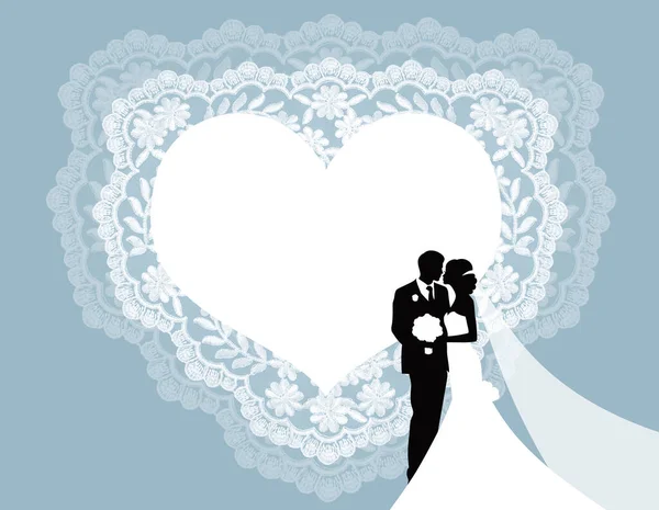 Convite, saudação ou cartão de casamento com renda branca . — Fotografia de Stock