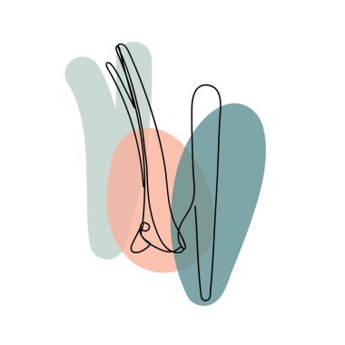 Renkli soyut lekeli sürekli siyah saç tokaları olan soyut bir görüntü. Beyazda izole edilmiş.