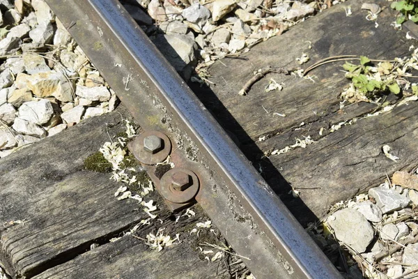 Detalhe Velho Caminho Ferro Perto — Fotografia de Stock
