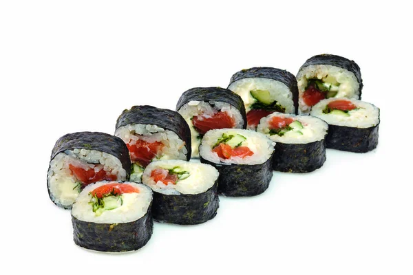 Seafood Isolated Rolls White Background — Stock Photo, Image
